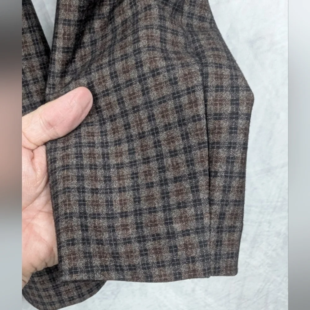 Nanette Lepore Size Medium Brown Plaid Stretch Blazer